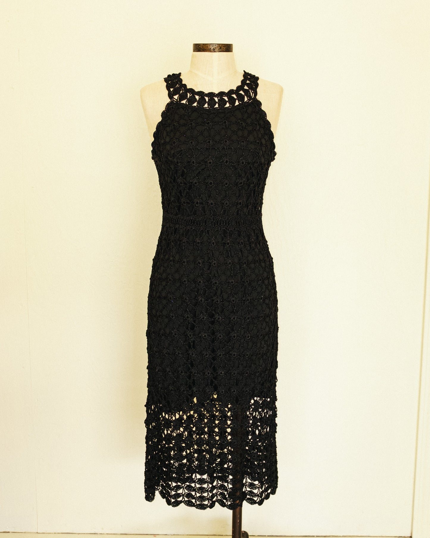 Noir Crochet Midi Dress