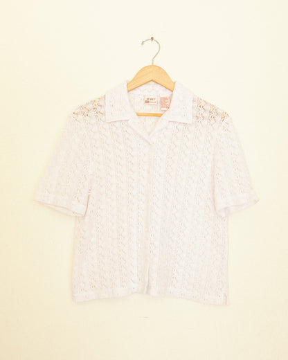 White Crochet Top