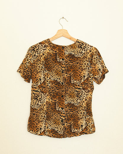 Leopard Silk Top