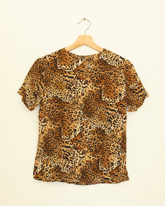 Leopard Silk Top