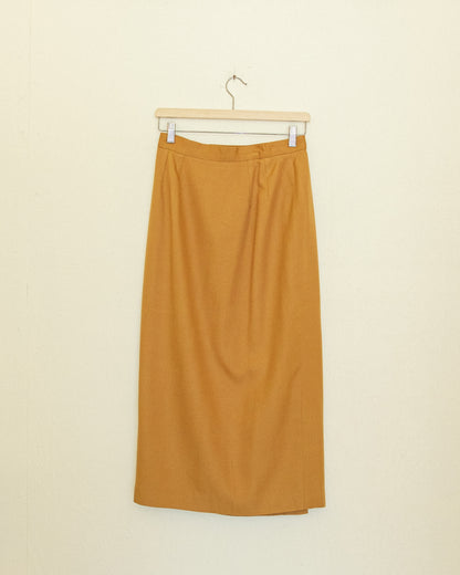 Button Midi Skirt - Camel