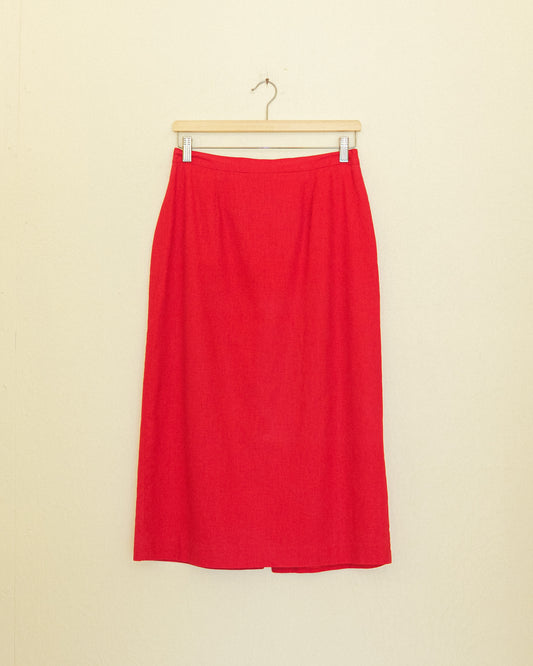 Cherry Linen Skirt