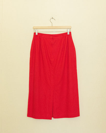 Cherry Linen Skirt