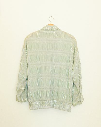 Shiny Mint Bomber Jacket