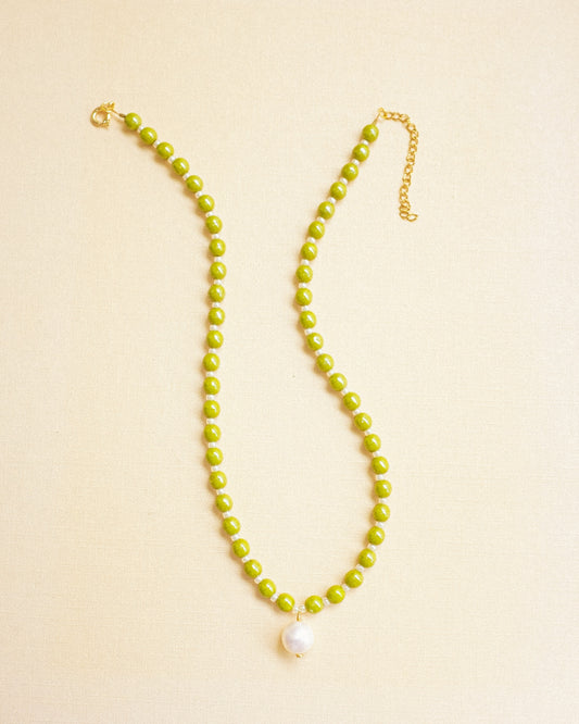 Olive + Pearl Necklace