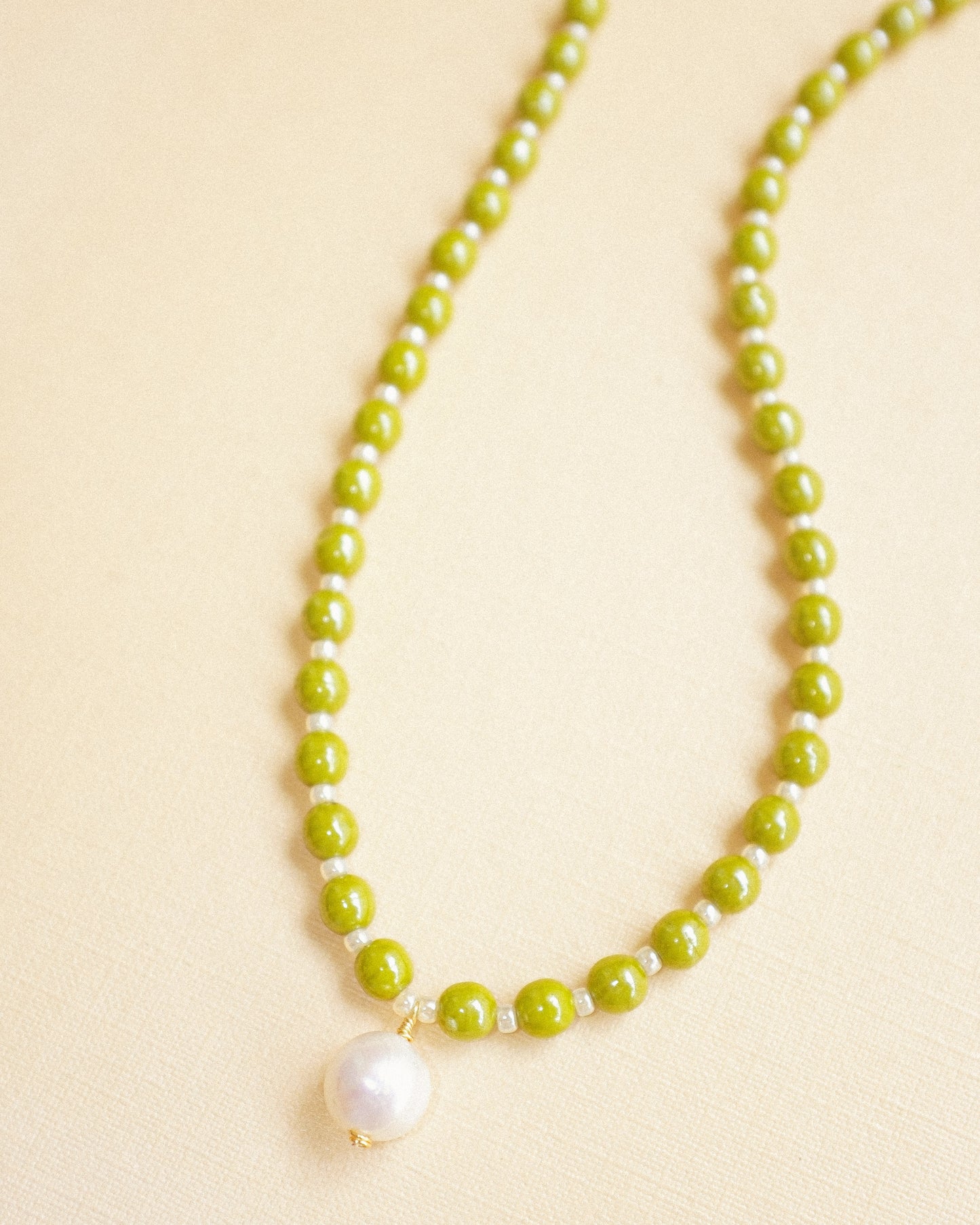 Olive + Pearl Necklace