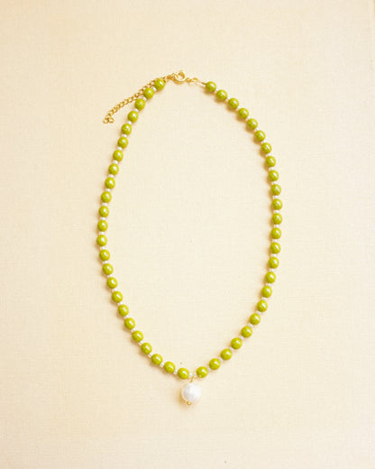 Olive + Pearl Necklace