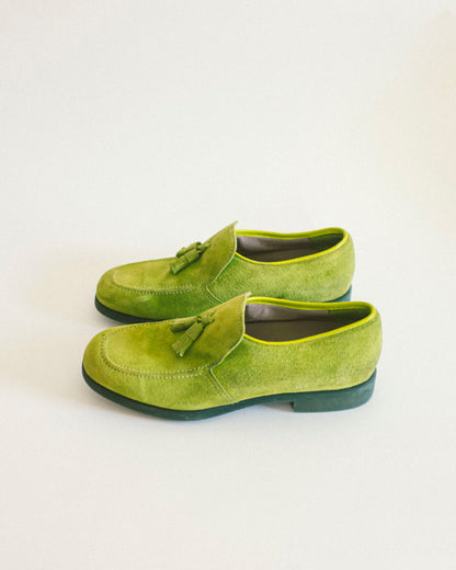 90's Lime Suede Loafers 9