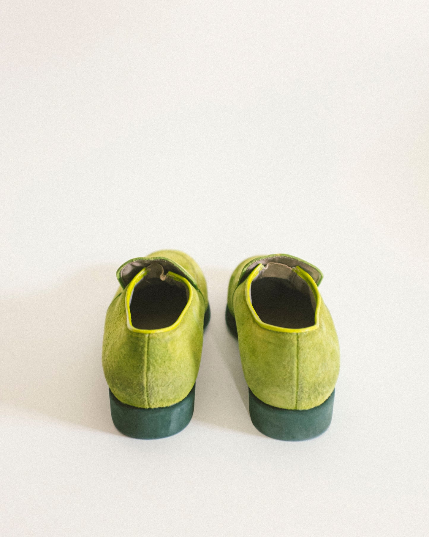 90's Lime Suede Loafers 9