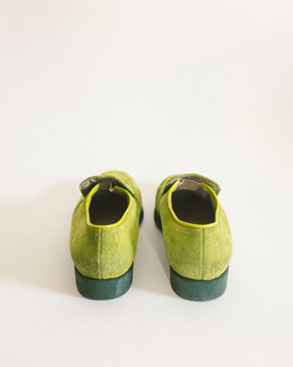 90's Lime Suede Loafers 9