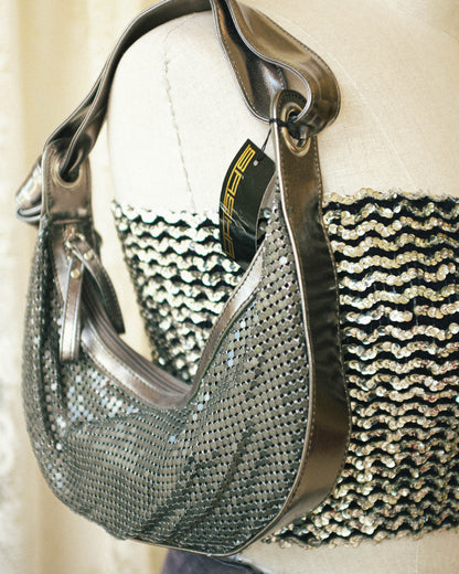 Silver Mesh Baguette Bag