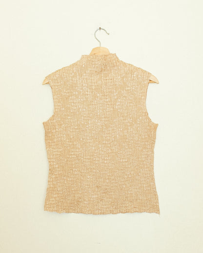 Metallic Crinkle Top
