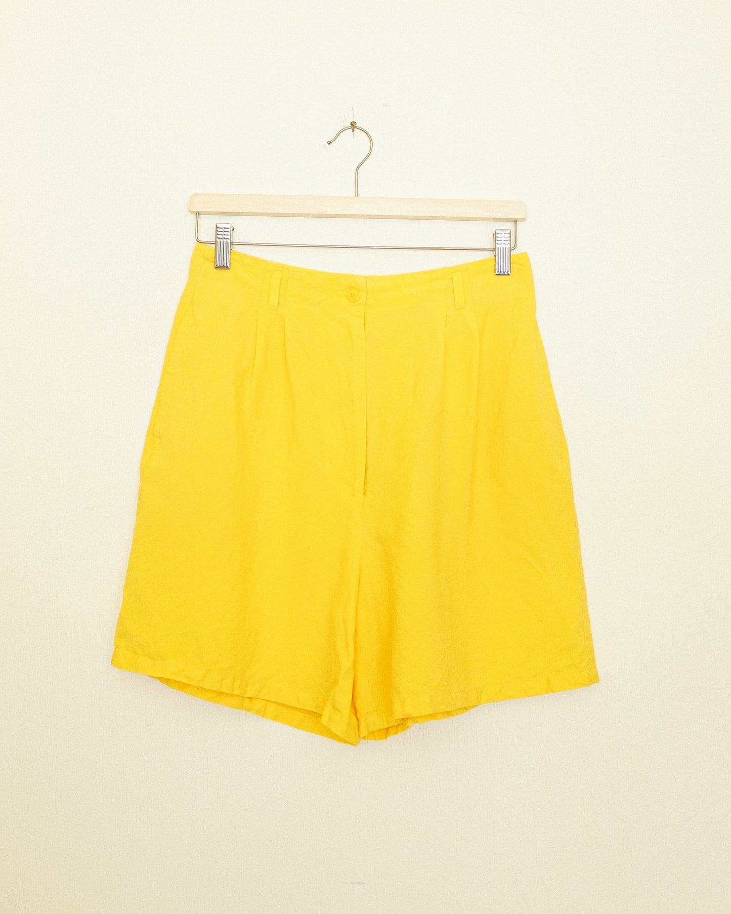 Yellow Linen Shorts