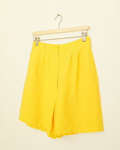 Yellow Linen Shorts