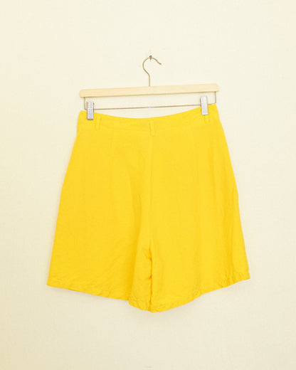 Yellow Linen Shorts