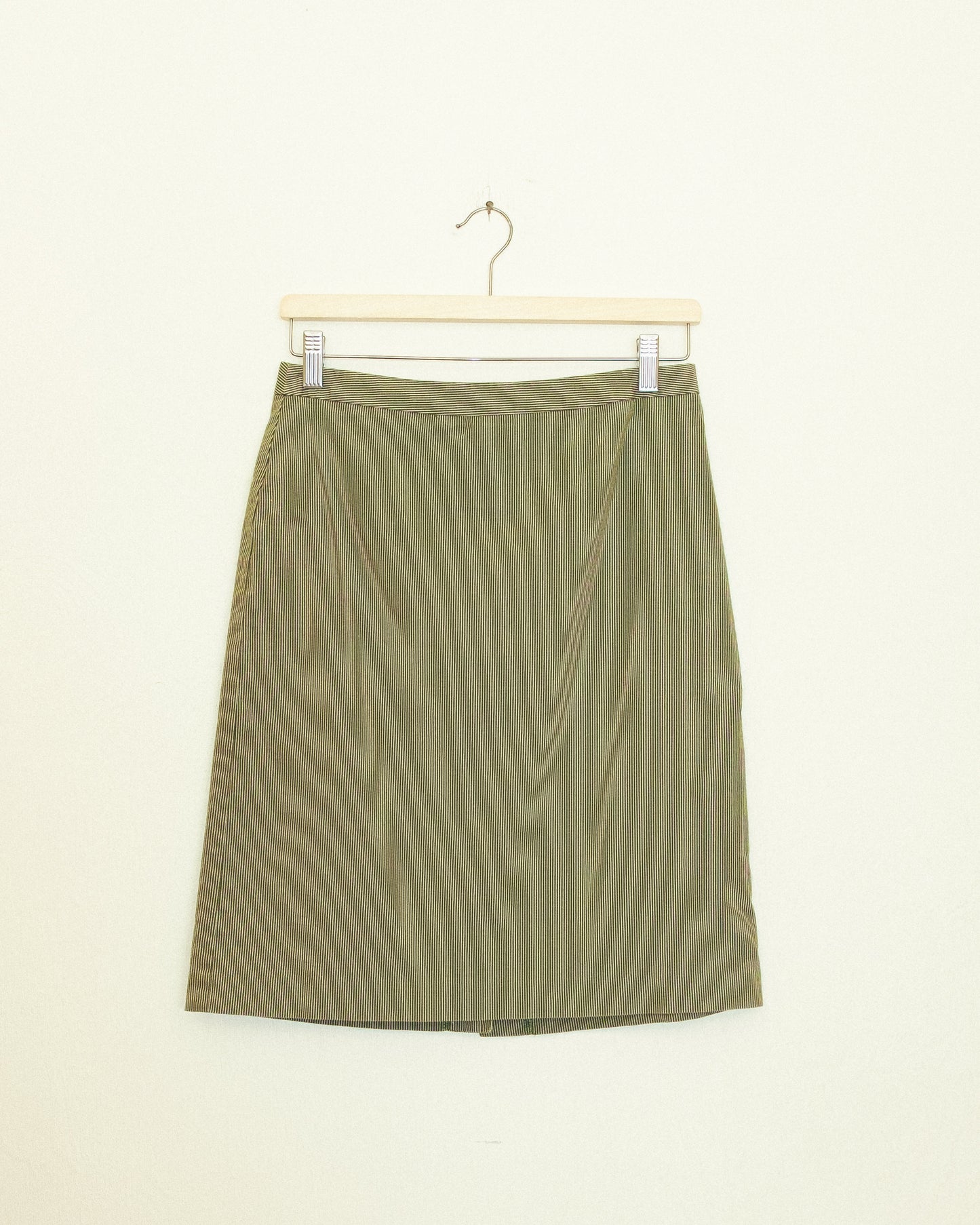 Olive Pin Stripe Skirt