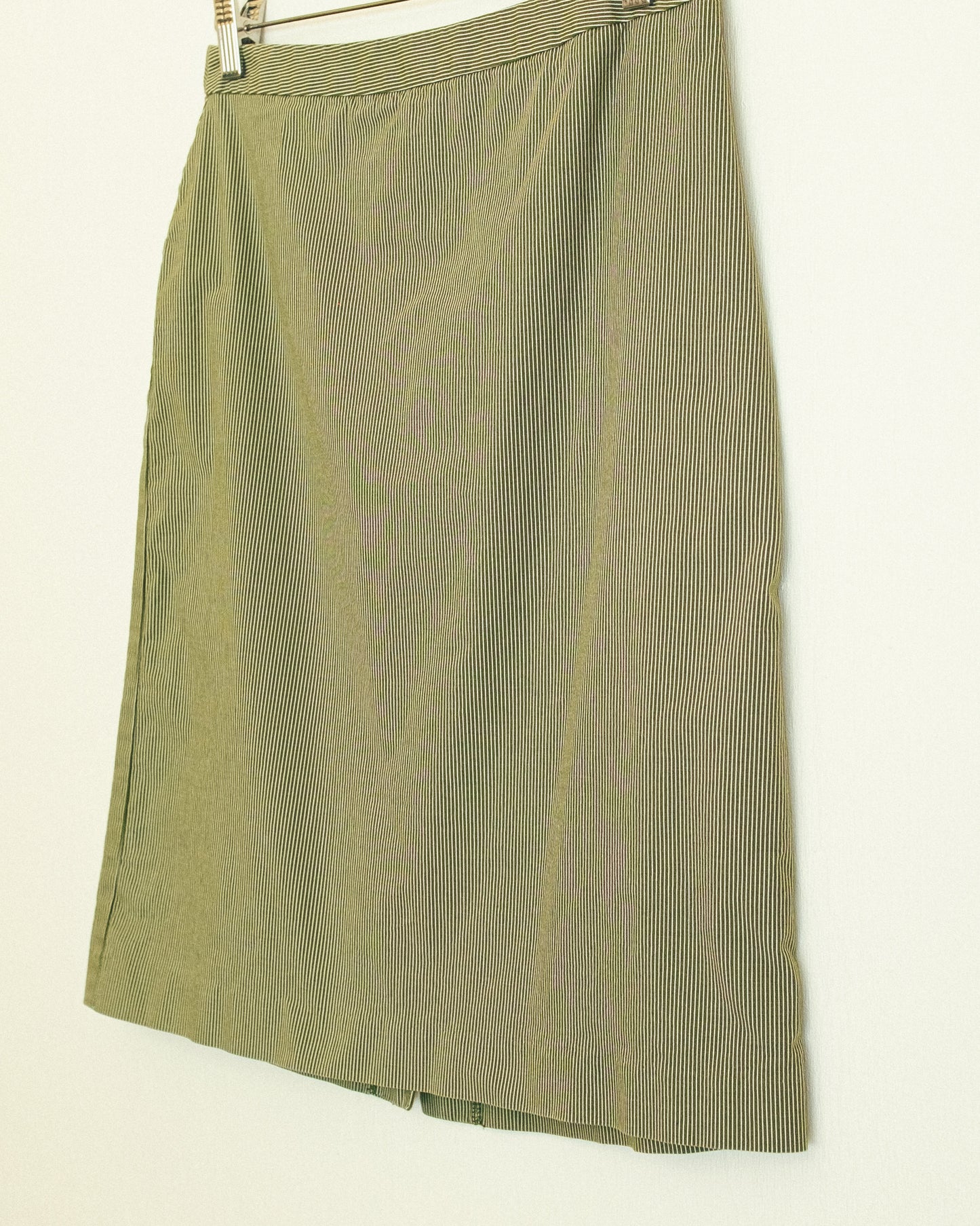 Olive Pin Stripe Skirt