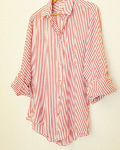 Boyfriend Button Up - Washed Red