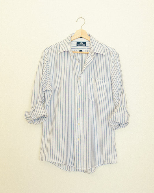 Boyfriend Button Up - Blue Stripe
