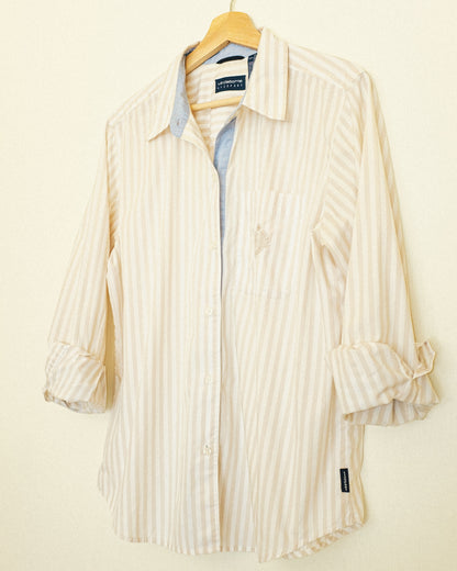 Liz Button Up - Neutral Stripe
