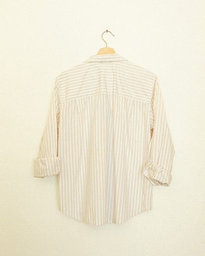 Liz Button Up - Neutral Stripe