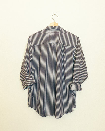 Liz Button Up - Coal Stripe