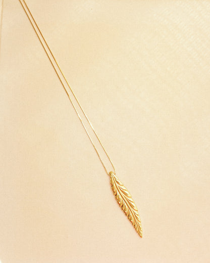 Monet Gold Feather Necklace
