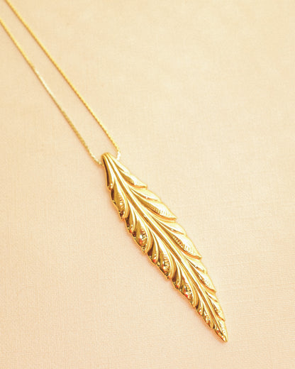 Monet Gold Feather Necklace