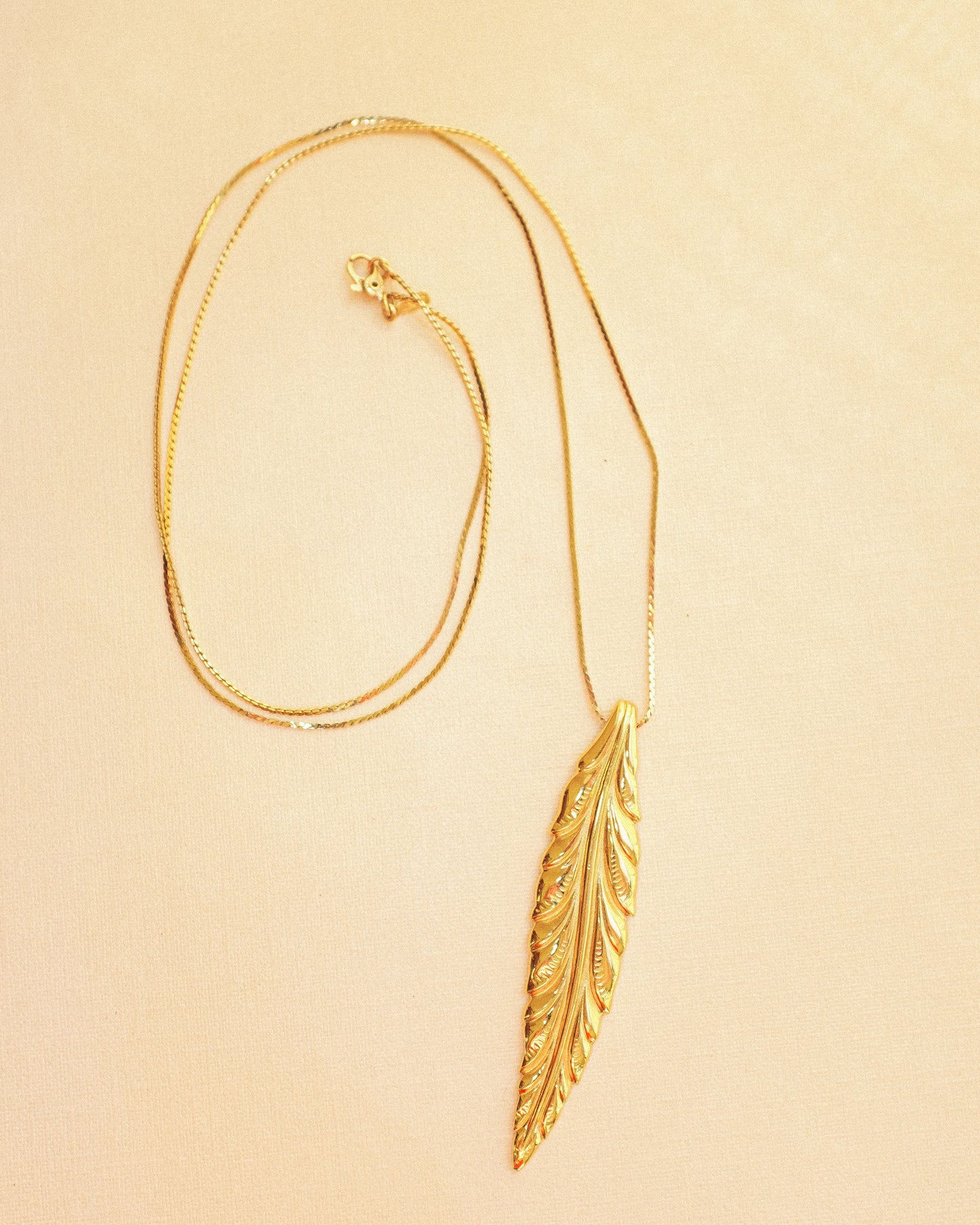 Monet Gold Feather Necklace