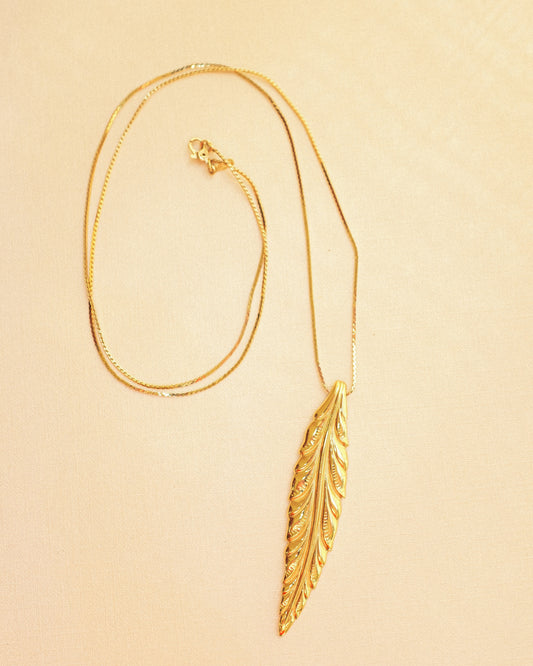 Monet Gold Feather Necklace