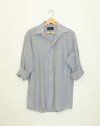 Boyfriend Button Up - Blue Stripe