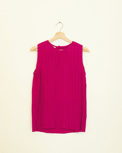 Raspberry Pleated Top