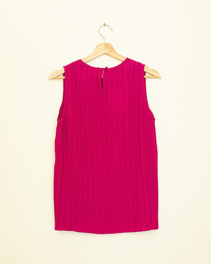 Raspberry Pleated Top