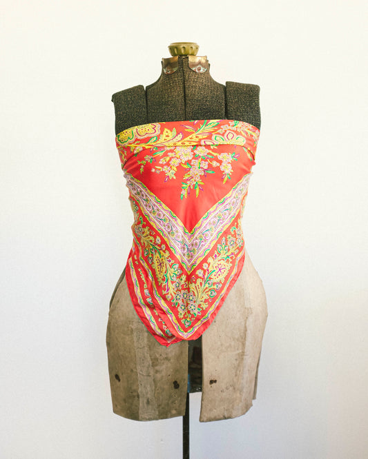 Oversized Silk Scarf - Coral