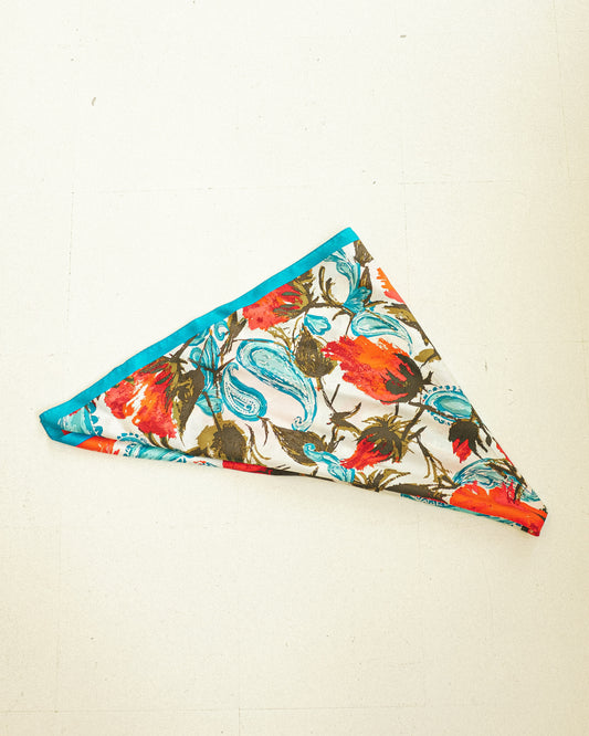 Abstract Teal Silk Scarf