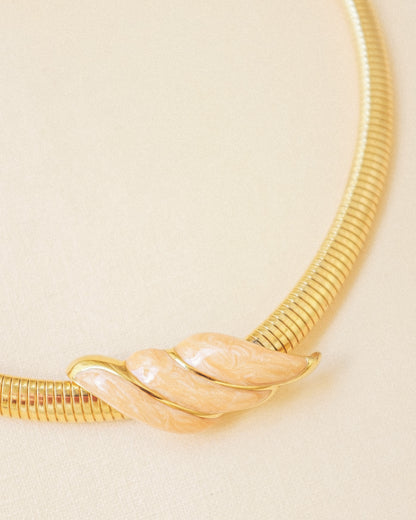 Peach Shell Collar Necklace