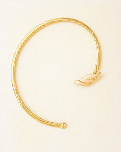 Peach Shell Collar Necklace