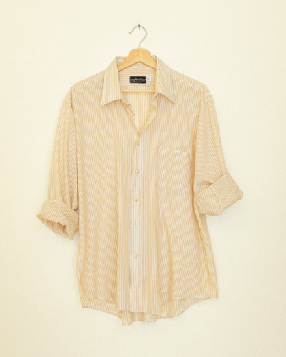 Boyfriend Button Up - Gold Pinstripe