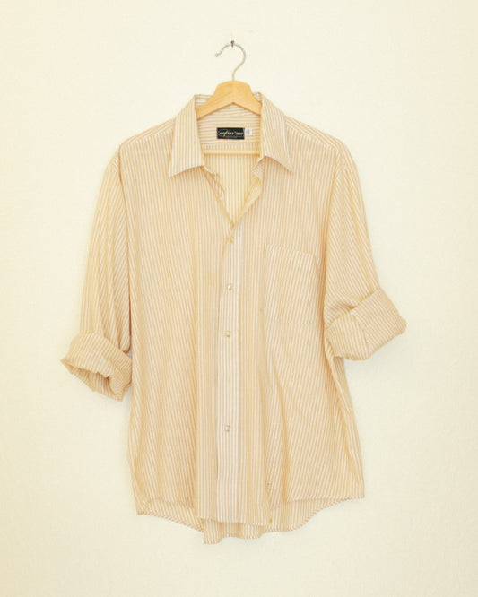 Boyfriend Button Up - Gold Pinstripe