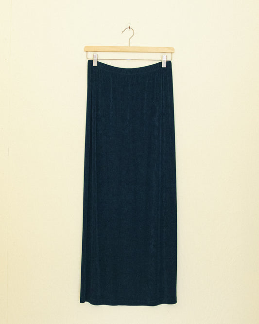 Navy Slinky Skirt