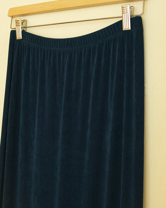Navy Slinky Skirt