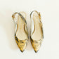 Gold Brocade Slingbacks 6.5