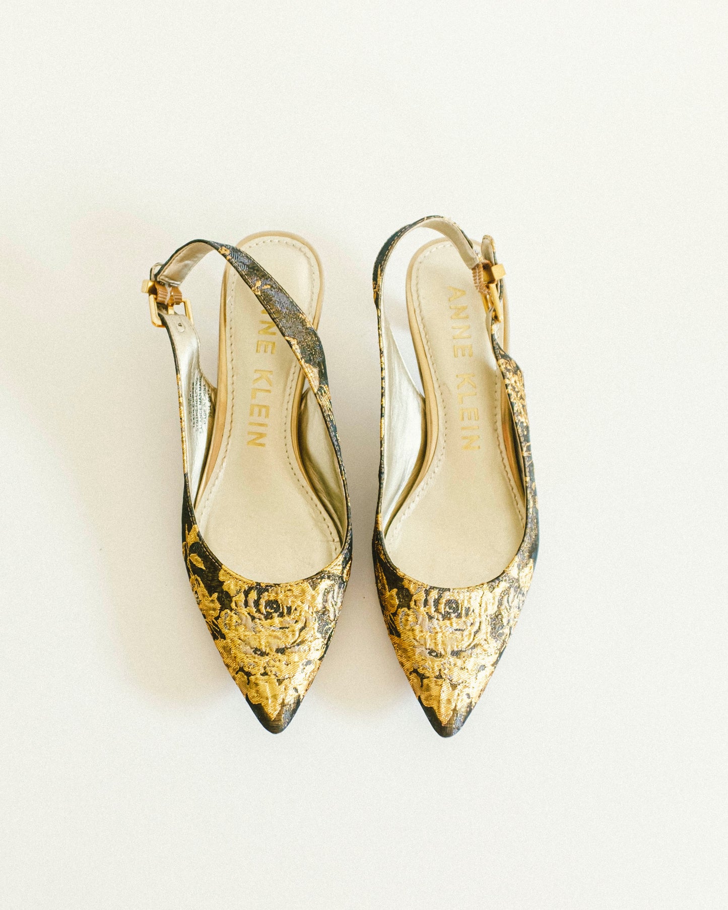 Gold Brocade Slingbacks 6.5