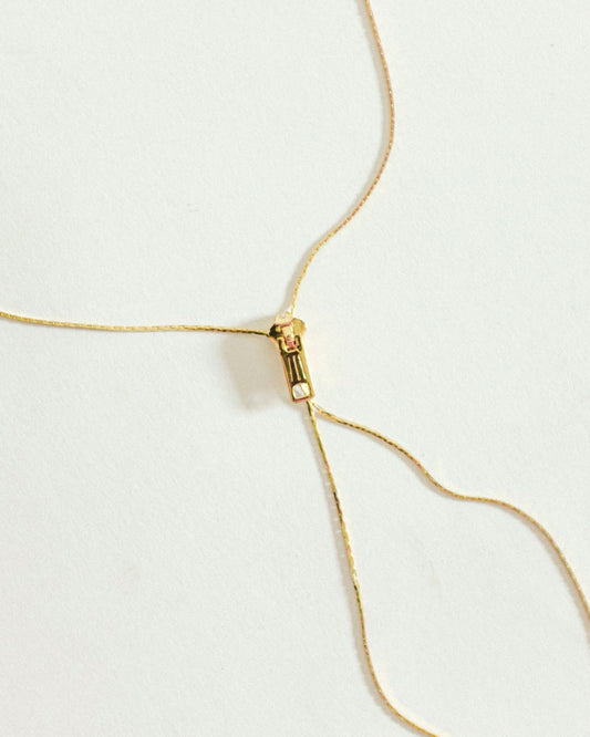 Zipper Lariat Necklace