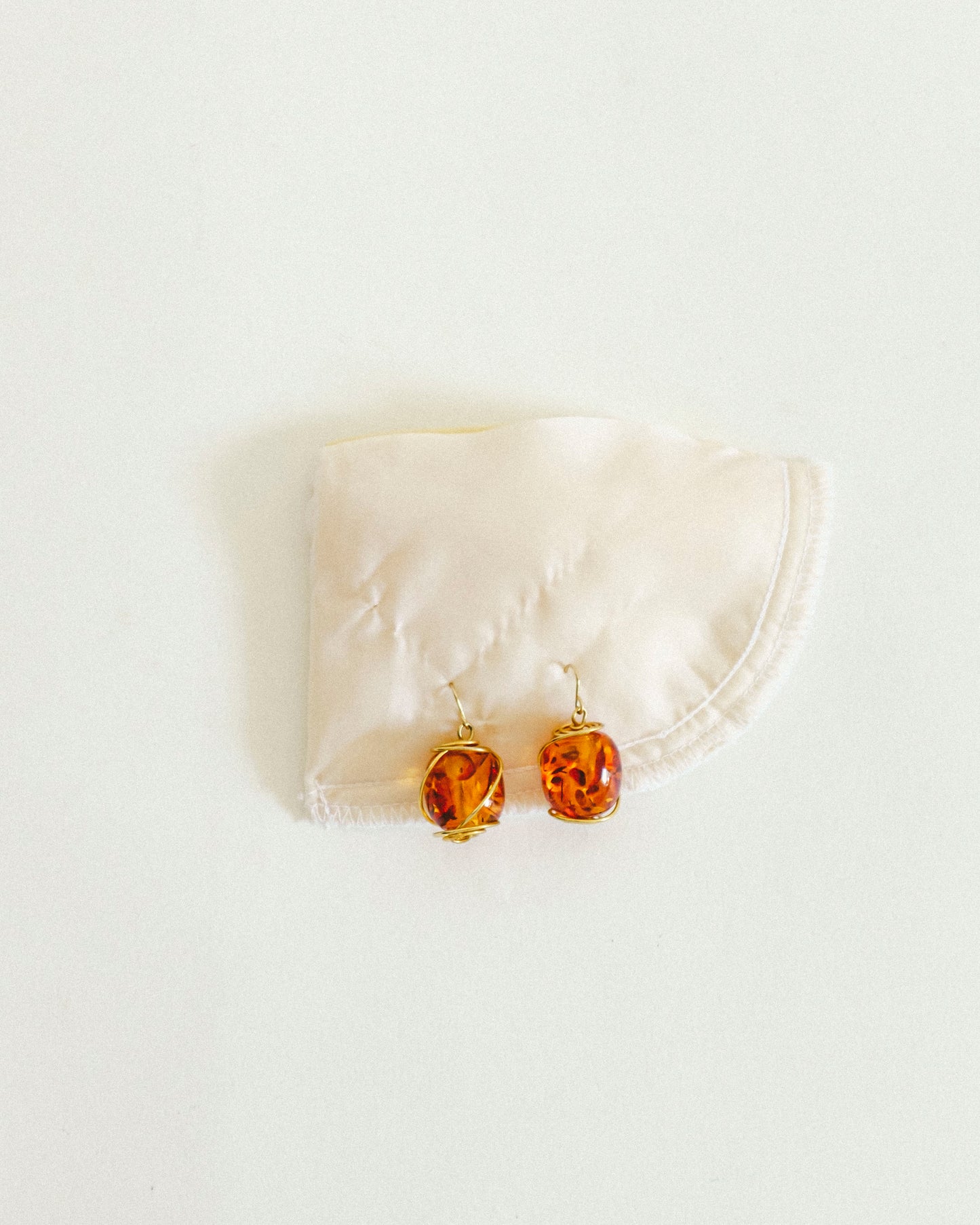 70's Amber Lucite Earrings