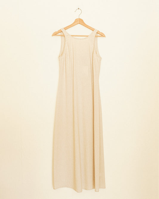 Linen Midi Dress - Oatmeal