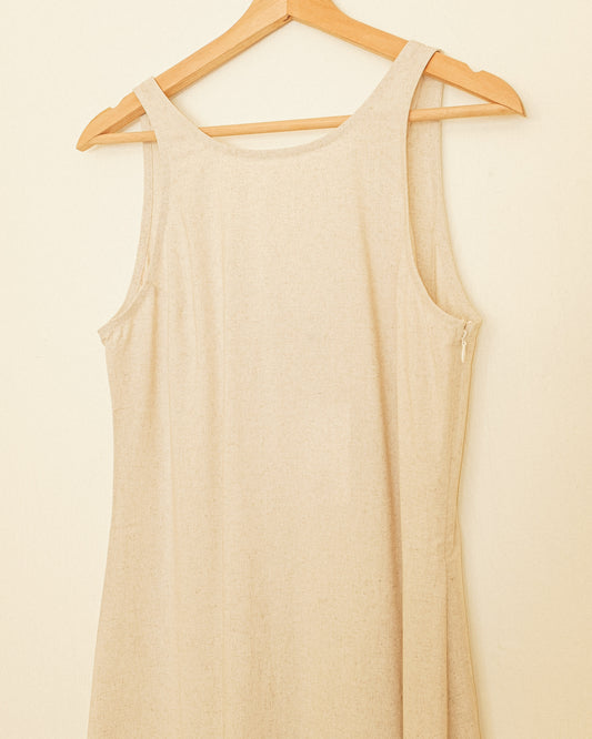 Linen Midi Dress - Oatmeal