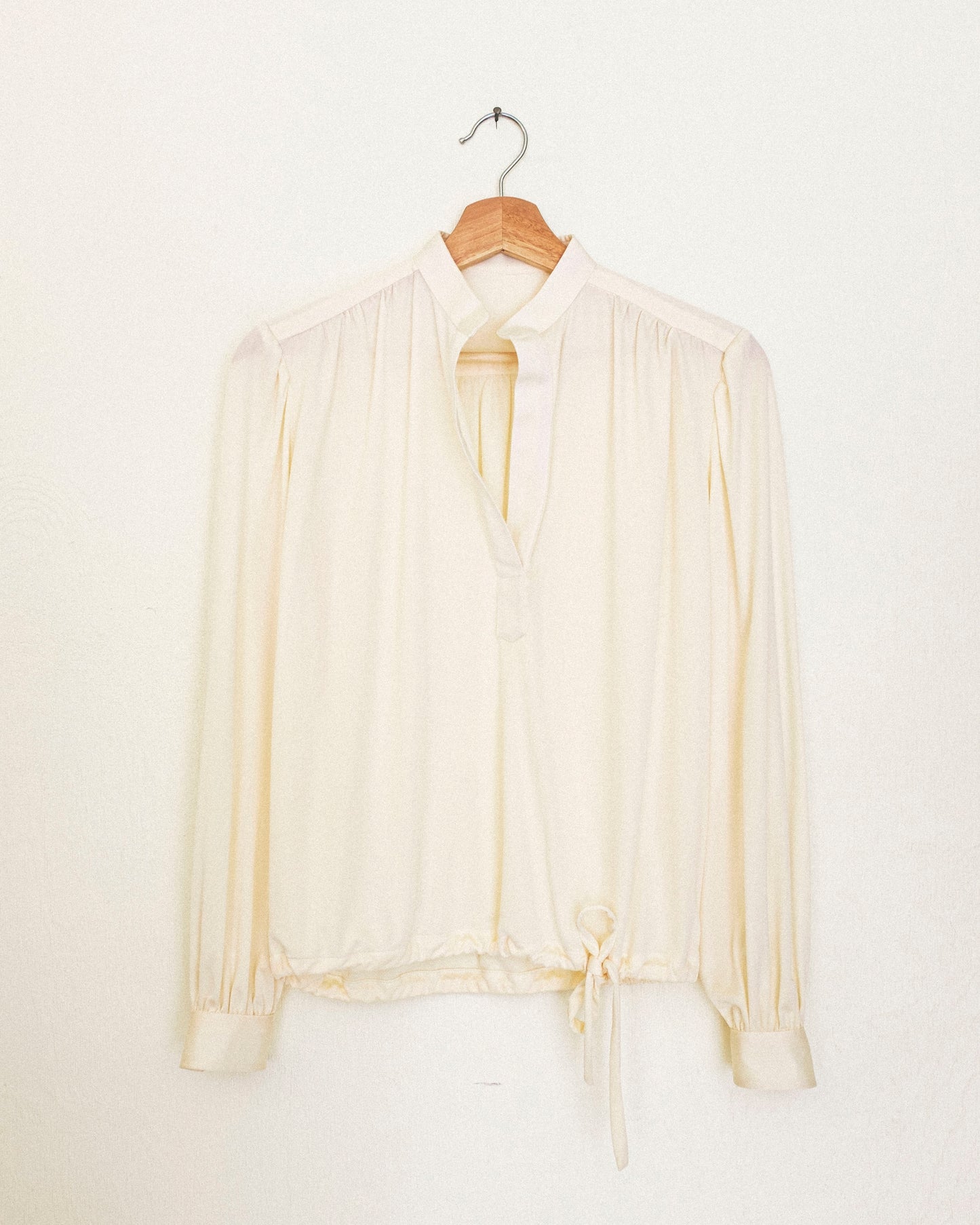 Vanilla Drawstring Blouse