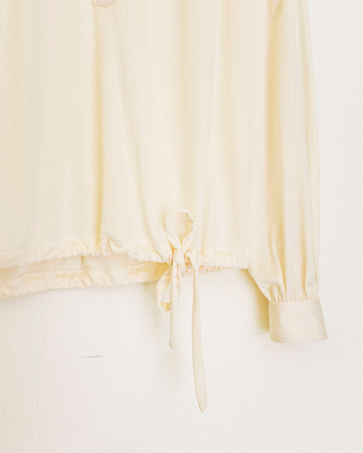 Vanilla Drawstring Blouse