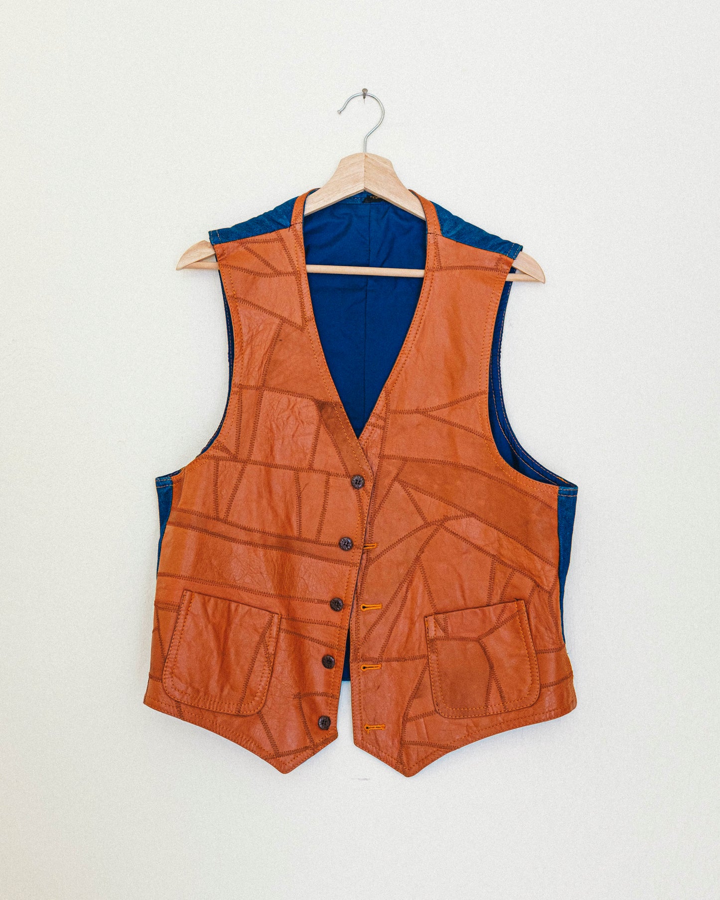 Patchwork Leather Vest